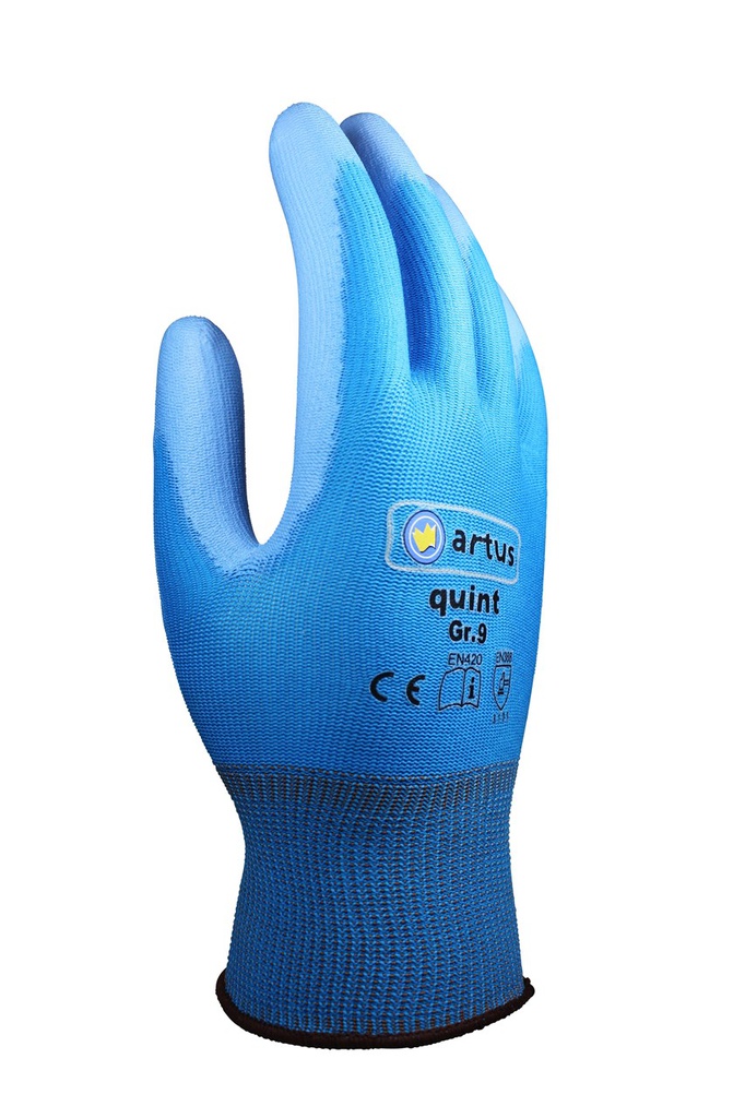 Montage-Strickhandschuh PU 13 G Artus Quint, 12 Paar, Arbeitshandschuh